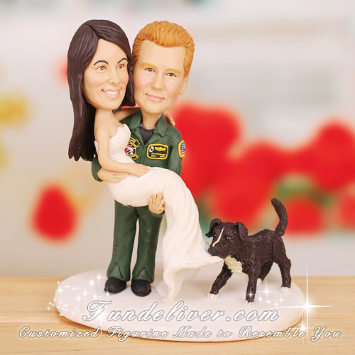 Groom in Flight Suit Air Force Cake Toppers - Click Image to Close